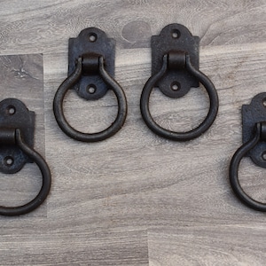 Vintage cast Iron Hand forged Door Gate Handle knocker Pull Drop Farm Decor 4 Pic