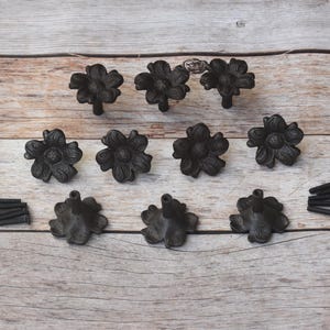 Vintage Style cast iron Floral Door knobs cabinet drawer door handle pull 10pcs lot
