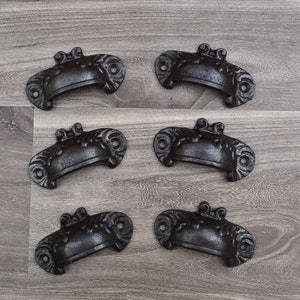 Victorian cast iron Cup cabinet drawer door knobs handles pull rustic Kitchen furniture cabinet cupboard drawer pull handles rustic 6 pcs