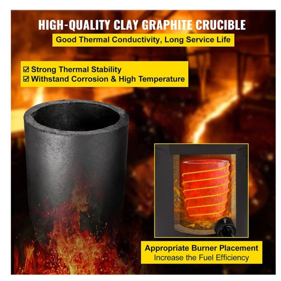 ANUU Forno Di Fusione Dell'oro Kit Deluxe Con Crogiolo E Pinze Forno Per La Raffinazione Dei