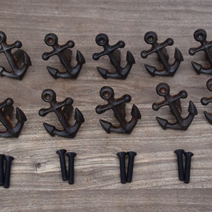 Cast iron knob, Ancher Kitchen cabinet knobs, 10 Pcs Lot wardrobe knobs, black cast iron knobs, rustic cast iron knobs, drawer cabinet pull