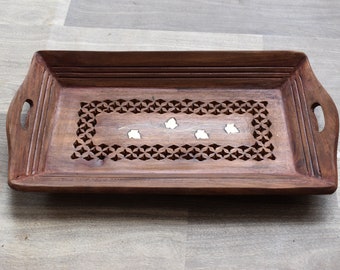 Handmade Vintage Wooden Serving Tray Wood tray Breakfast tray Kitchen Tray