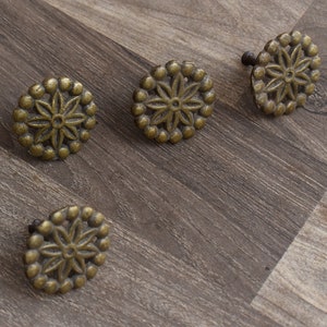 Vintage brass Old Knobs Victorian Knob drop pull Handle Knobs 4 Pcs