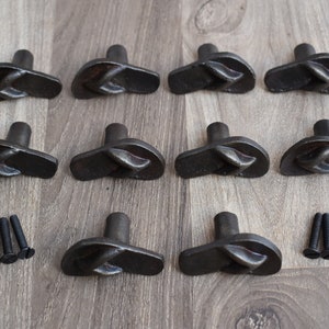 Vintage cast iron door knobs cabinet drawer door handle pull rustic 10 pcs