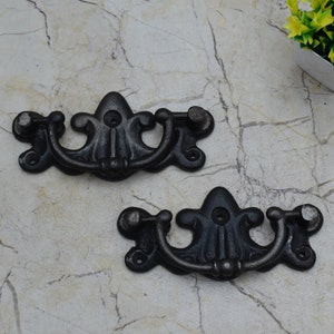 vintage Handmade iron door cabinet screen handles Knob pull rustic 2 pcs