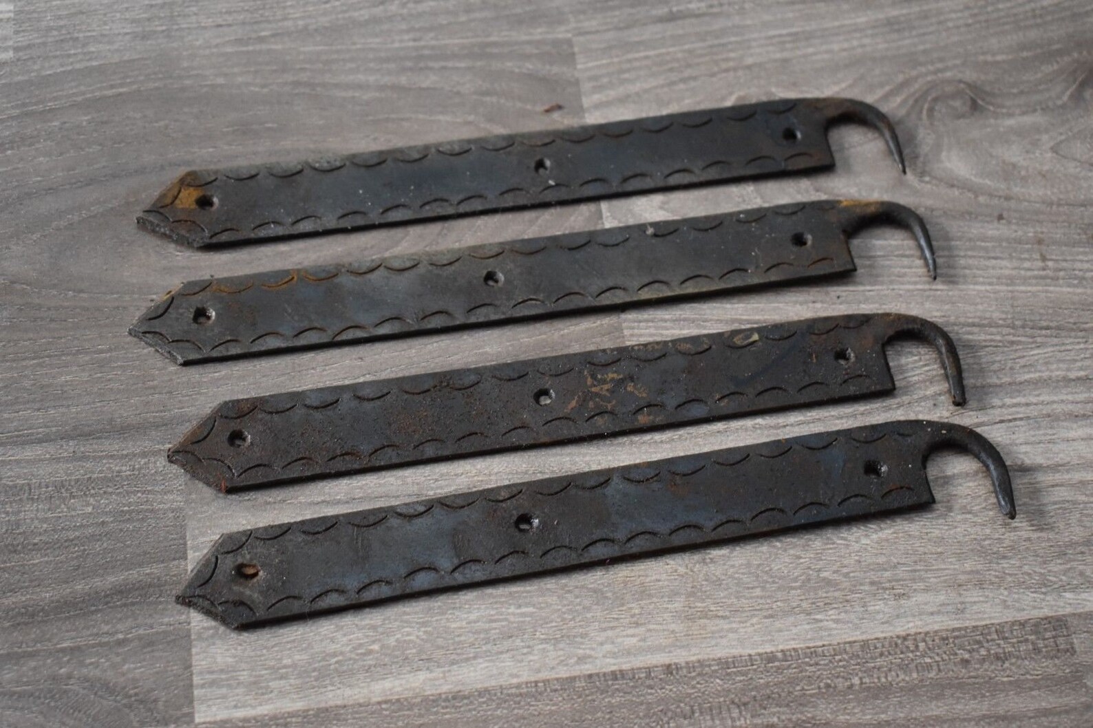 Vintage iron handmade french gate door hinges head barn rusty Etsy