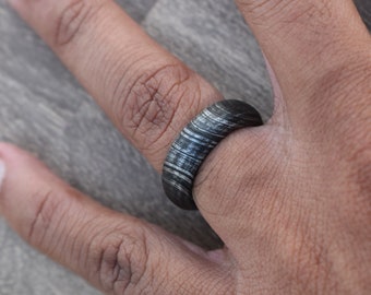 Anillo de Damasco mano forjado Damasteel hombres mujeres anillo de boda Damasco anillo de acero