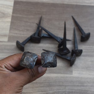 10 Pcs iron Hand forged Nails vintage blacksmith Solid Rustic Furniture Nail for door gate home decor