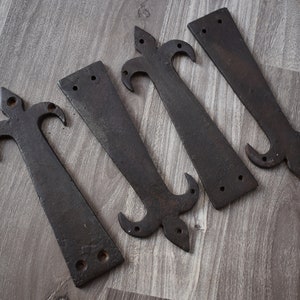 Hinges Vintage Odd Hand Forged Iron Strap Barn Gate Farm Decorative 4 Pic