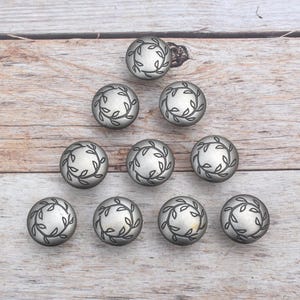 Pomelli rotondi in metallo stile vintage, verniciati argento, per armadi, cassetti e cucine, confezione da 10 pezzi