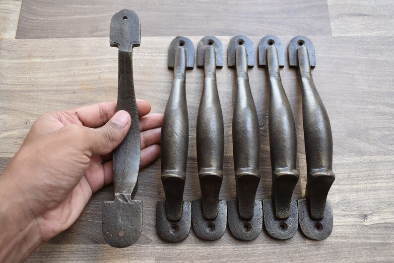 vintage Handmade iron door cabinet screen handles Knob pull rustic 6 pic