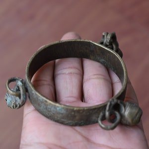 Vintage handmade brass engraved bracelet mythical jewelry for child collectible