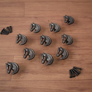 Iron door knobs cast cabinet horse drawer handles pull rustic hardwar 10 pcs