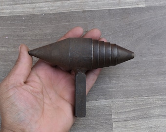 Herramienta de yunque de hierro de cono escalonado de doble cuerno de herrero platero antiguo