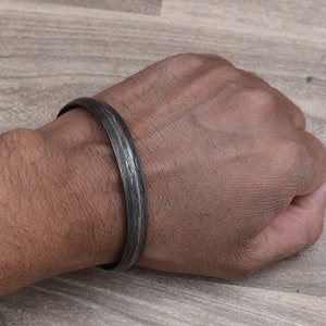 Vintage Damascus Steel Bracelet Hand Forged Bracelets Men&#39;s Cuff Bracelet jewelry