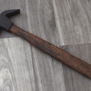 Vintage Blacksmith Hammer Iron Handforged Wood Working Claw Hammer Tool Workshop