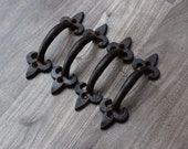 cast iron Victorian door pull handle barn door cabinet gate Handle rustic 4 Pic