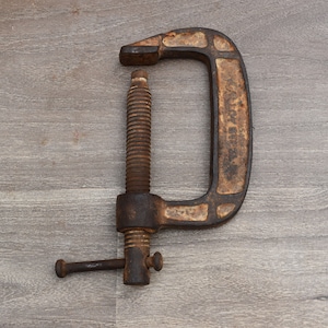 Vintage Used Cast Iron C Clamp Woodworking Carpentry Clamp Vise Tools Table Vice