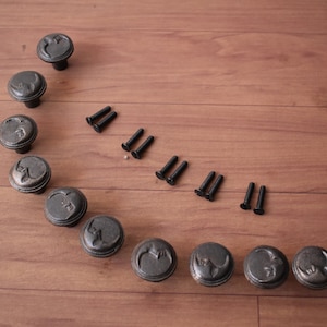 Boutons de porte en fonte vintage, armoire en forme de lune, poignées de tiroir, quincaillerie rustique, lot de 10 pièces