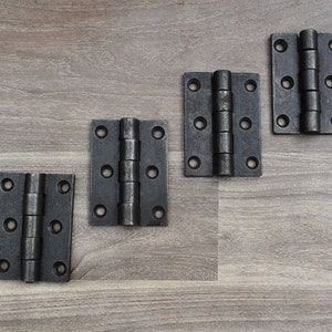 Vintage iron handmade french gate Cabinate Fruniture door Box hinges 4 Pic