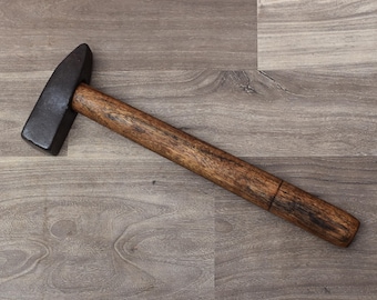 Handmade Used Blacksmith Iron Hammer Wood Working Square Head Hammer Tool Workshop