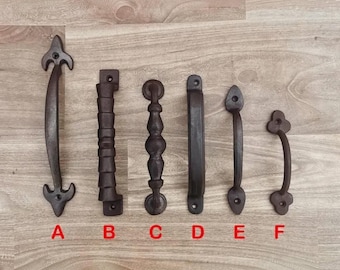 Cast Iron Handle Victorian antique Style Door Gate Handle Wardrobe Handles Knob Pull Kitchen cottage door handle
