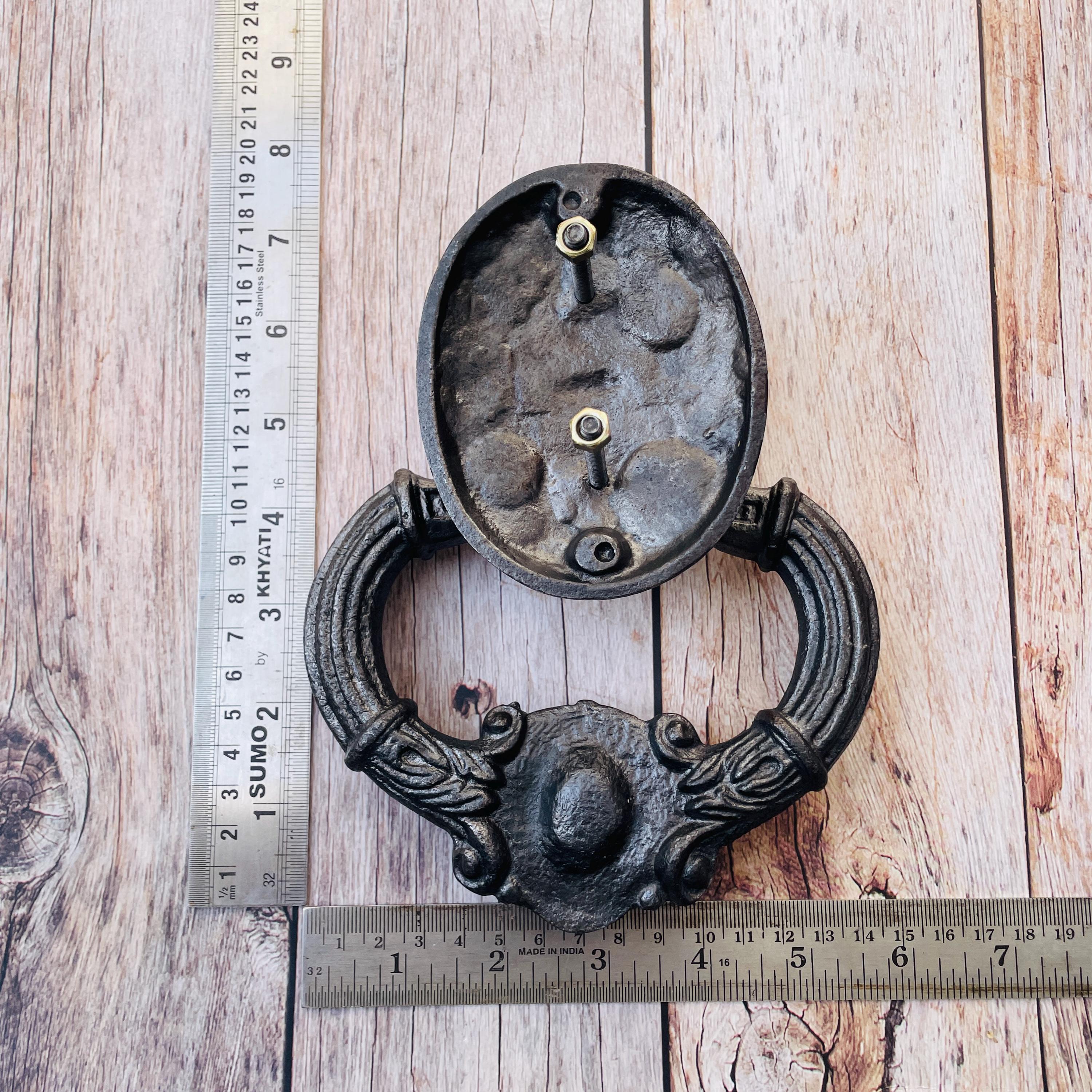 Vintage Cast Iron Victorian Face Antique Door Knocker Handle Knob