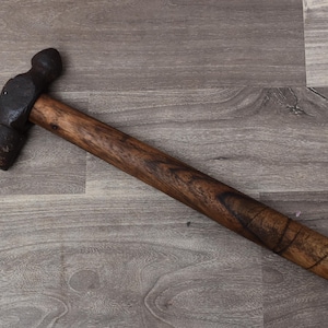 Hand forged Blacksmith Iron Hammer Wood Working Round Head Hammer Tool Workshop