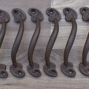 Iron Cast door pull, Cast door handle, Cast door hardware, wrought iron handle, kitchen hardware, wrought iron hardware 6 Pcs