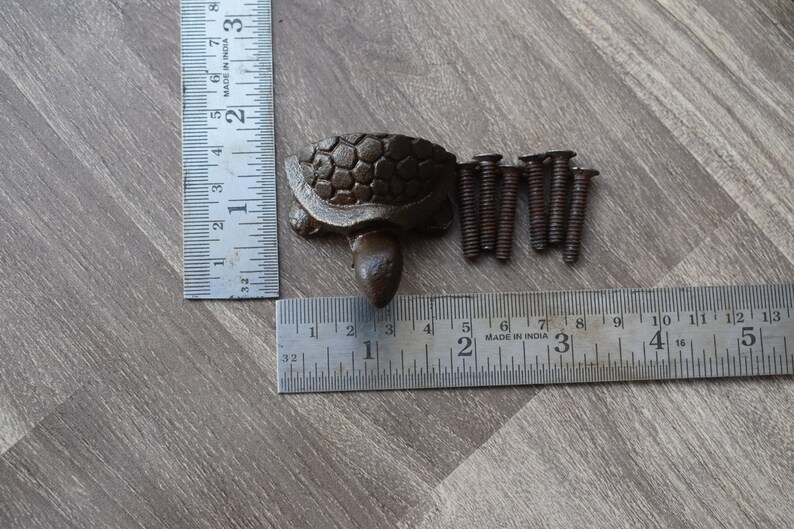 Iron door knobs cast cabinet Tortoise drawer handles pull rustic hardwa 6pcs