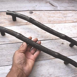 Vintage Stil Gusseisen Türgriffe, große Holzform rustikale Bauernhausdekor (2 Stück)