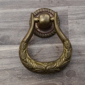 Vintage Victorian door gate Knocker Handle heavy brass door Chest Ring Pull