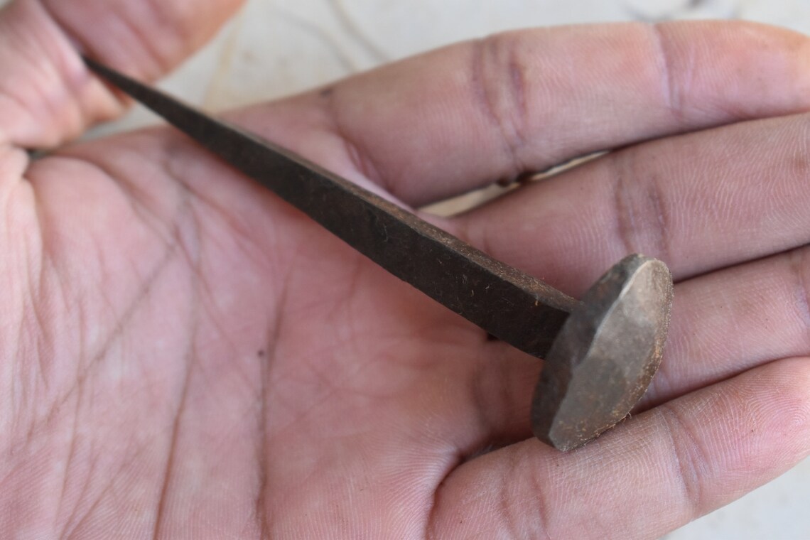 Iron Hand Nails Vintage Blacksmith Solid Rustic Etsy