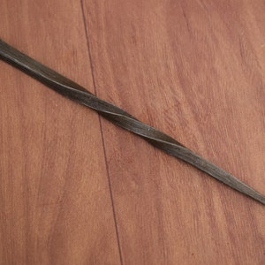 Vtg blacksmith handforged Damascus Steel spike fid spiral sailing boating tool