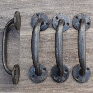 Vintage Cast iron door handle cabinet screen Furniture Knob pull rustic 4 pic