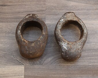 Vintage Old Iron Hammer Heads Blacksmith Tinsmith Mechanic Tool primitive 2pcs