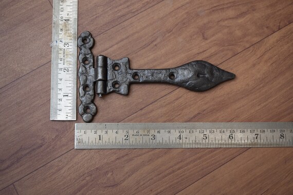 4 PCS VINTAGE Cast iron handmade french gate door hinges arrow