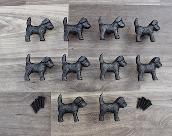 Cast Iron door knobs Vintage Dog Shape Solid Door Gate cabinet drawer handles pulls Knobs rustic 10pcs Lot