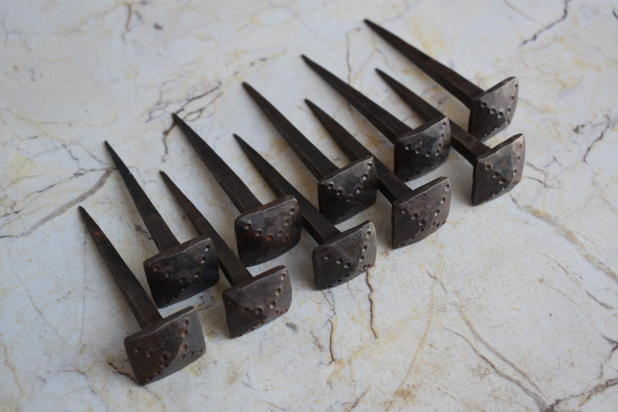 Iron hand Nails vintage blacksmith Solid Rustic Etsy