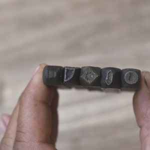 Vintage Iron Forged jewelry Die Punch Workers Metal Stamp Hand Made Tool 5 Pcs