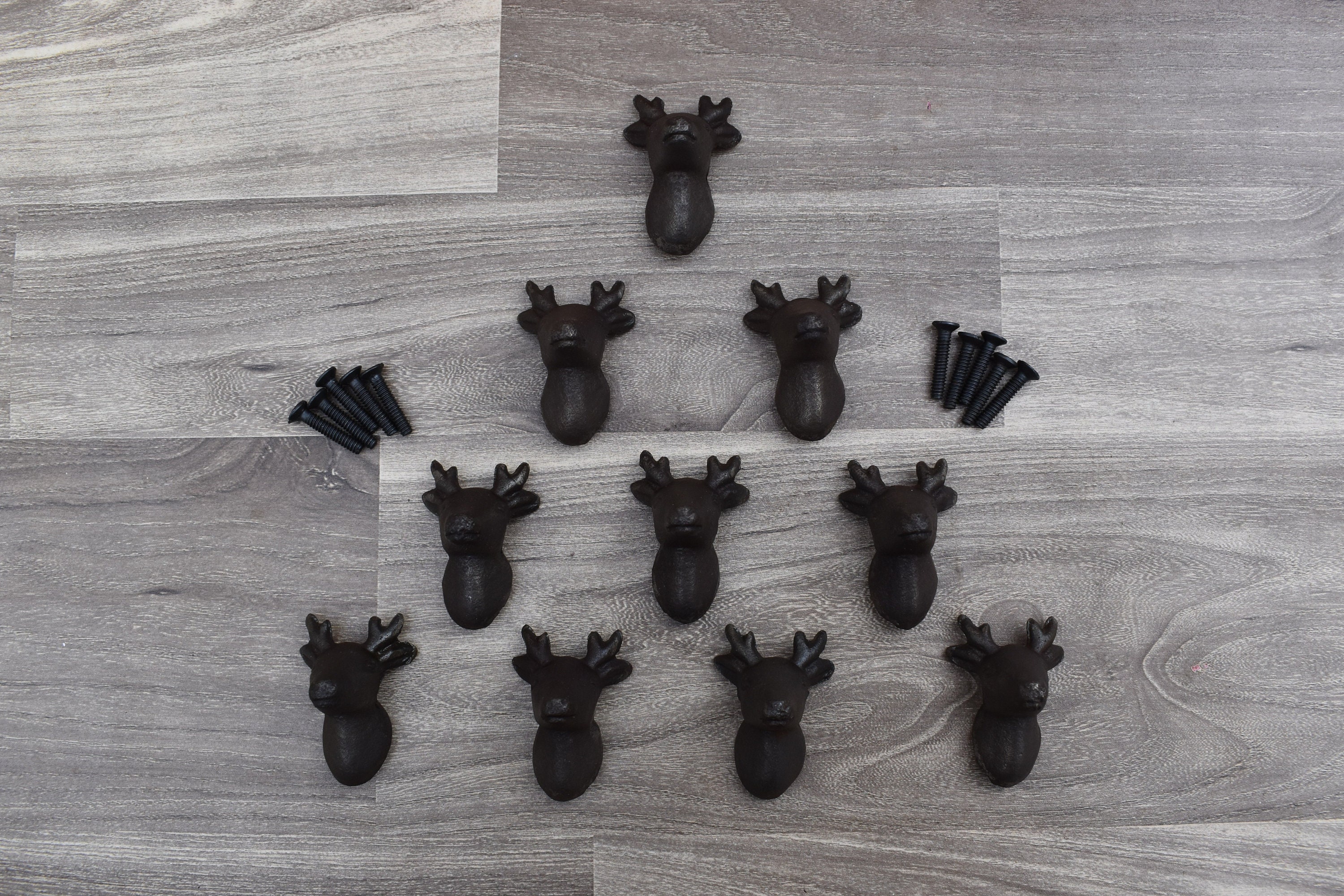 Heurtoir De Porte En Fonte – Tête De Cerf, Style Campagne, Marque Esschert Design, Brun, 22,8 X 13 Cm