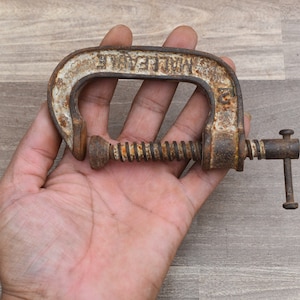 Vintage Used Cast Iron C Clamp Woodworking Carpentry Clamp Vise Tools Table Vice