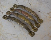 Vintage Victorian Cast Brass Handles Door Knobs and Pulls Gate Handle 4 pcs
