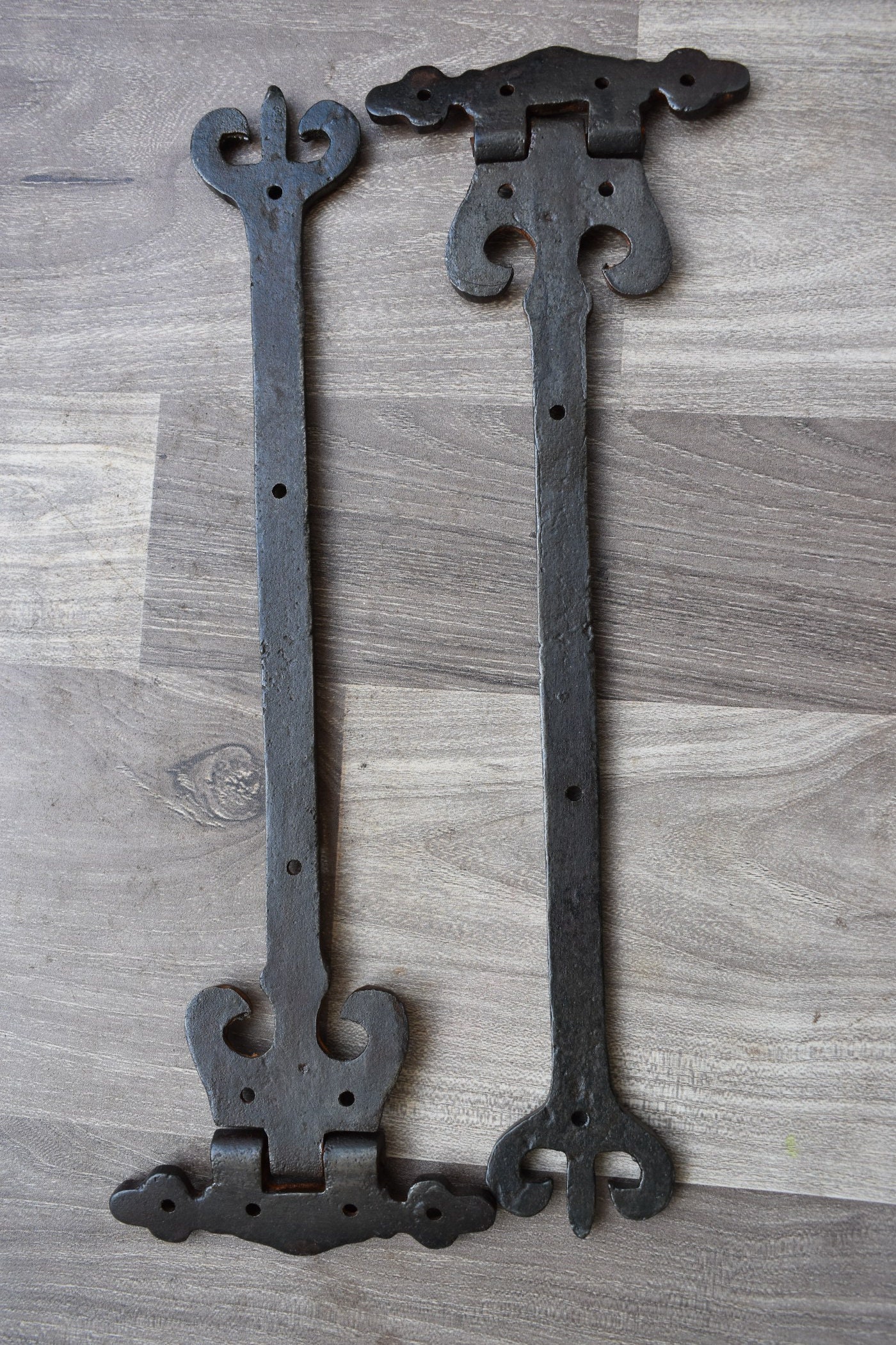 Vintage Iron Handmade French Gate Door Hinges Pair Arrow Head Etsy UK