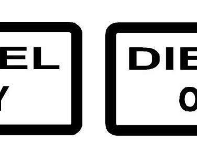 Diesel only fuel filler cap stickers x2 for diesel  road race car truck lorry