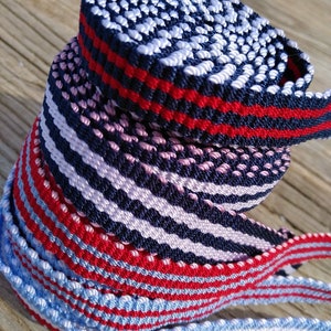 Handwoven inkle nylon band strap / Cincha de nylon tejido a mano