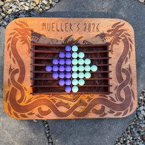 Handcrafted Wooden Connect 4 Solitaire Combo – Modular Tabletop Game Board