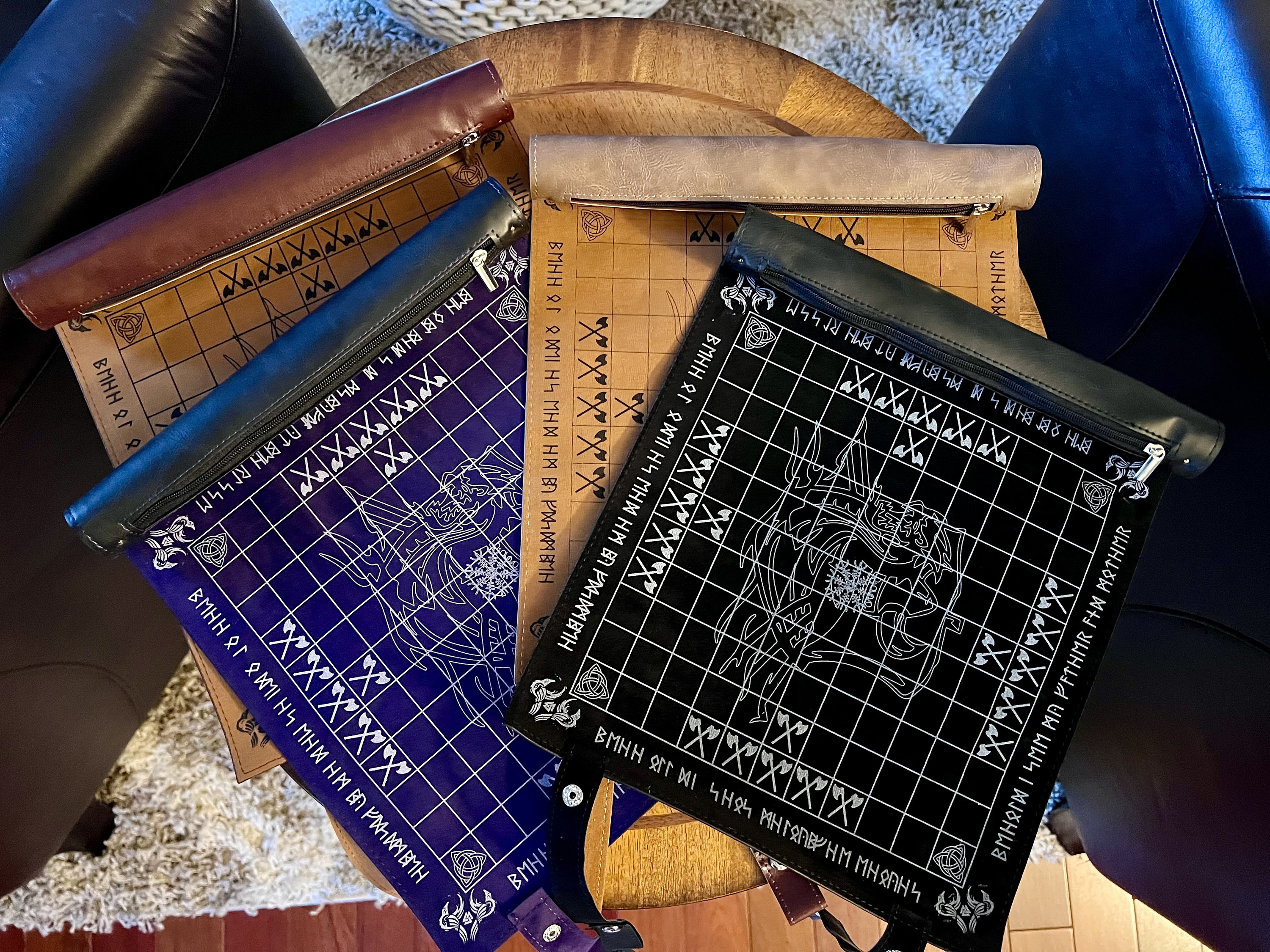 Hnefatafl | Viking Chess (New Colors and 2 Sizes Available) Portable Roll-up Game - Personalized - A Very Unique Gift