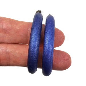 Blue Hoop Earrings Large - Solid Color - Very Peri Blue - Polymer Clay Hoop Earring - Clay Earrings - Lightweight Earrings