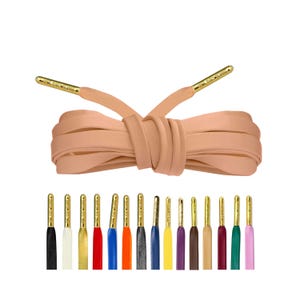 Luxury Tan Leather Shoelaces with Gold Tips